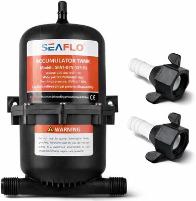 Seaflo Speicher Tank Wasserpumpe Durchflusskontrolle interne Blase 125 psi 23,5 oz