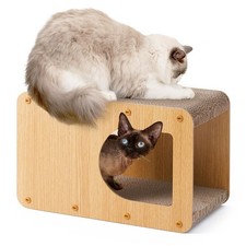Cardboard Cat Scratcher House, 17-Inch Corrugated Cat Scratcher for Indoor Ca...