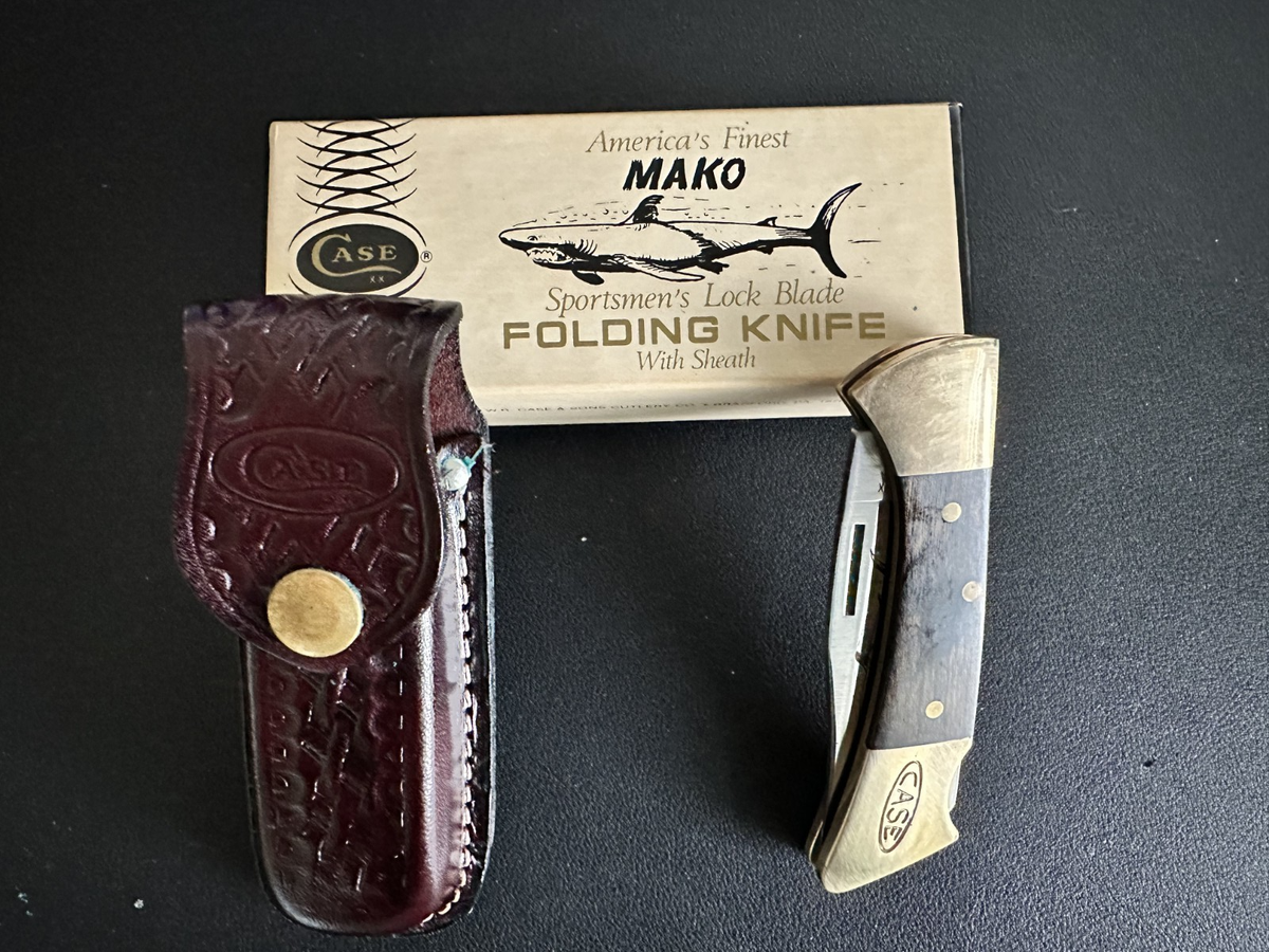 Case XX Mako Shark Lockback Knife with Leather Sheath | eBay