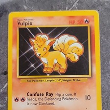 Wizards of the Coast Pokémon TCG Vulpix Base Set Common 50 HP Basic 068/102 1999