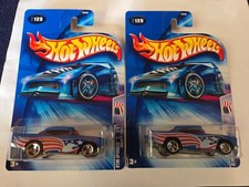 2 Hot Wheels 57 Chevy 3 5 Spoke Wheel Variation 2003 Star Spangled Ii New 164