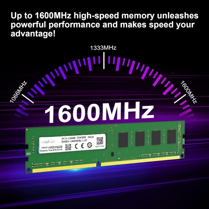 DDR3 RAM 16GB Kit (2x8GB) 1600MHz PC3-12800S CL11 Non-ECC UDIMM Desktop Memory - Image 3 of 4