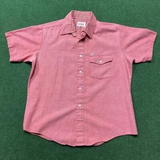 Vintage Bread Shirt Mens Large Pink 60S 70S USA MADE Button Up Pocket Tee