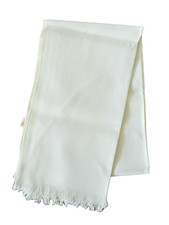 Vintage Rayon Cream Neck Scarf 12" x 47"