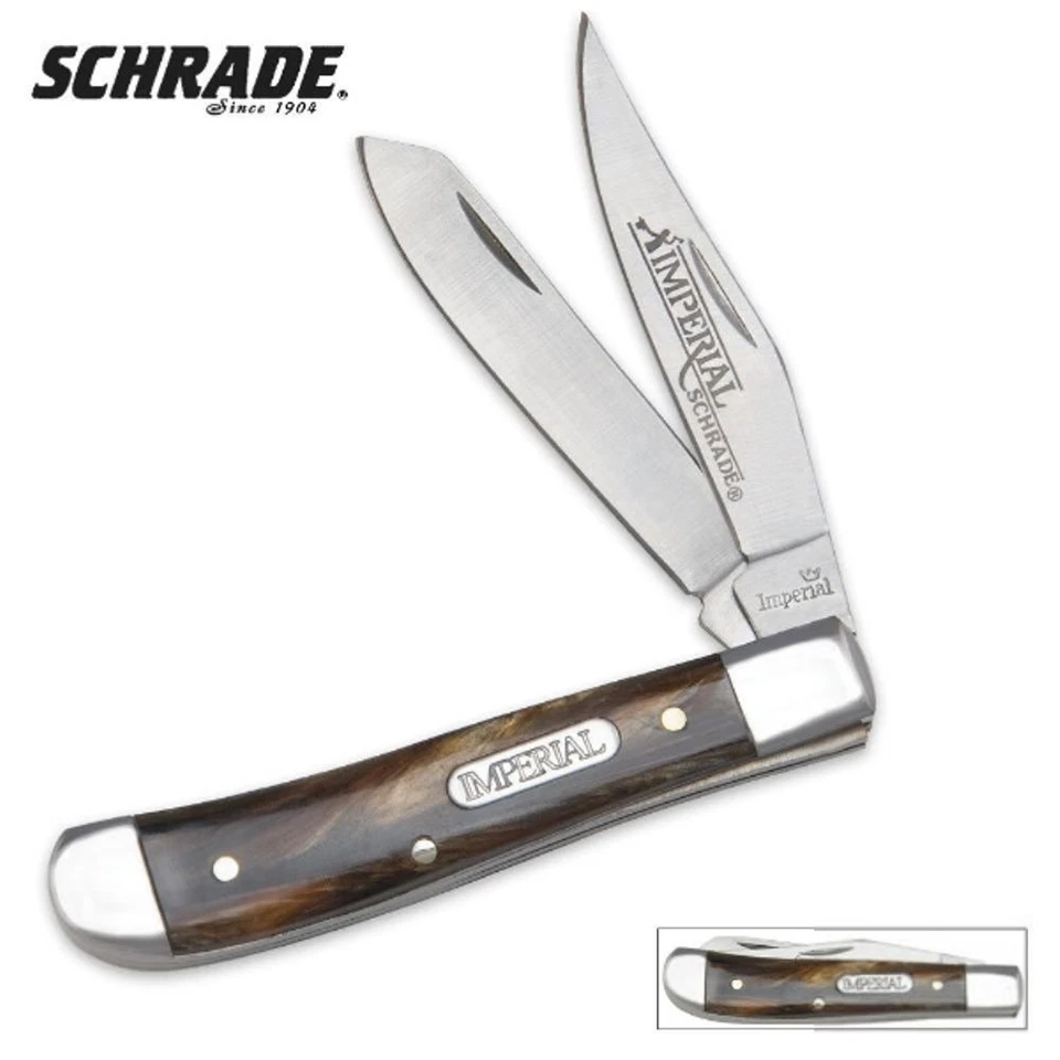 Schrade Imperial траппер складной карманный нож красный вихревые ручки новый IMP16T - Изображение 2 из 2