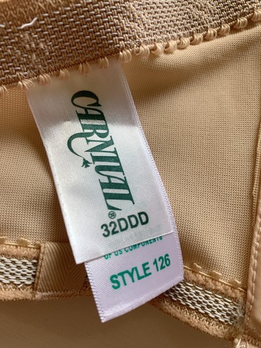 NWT! Carnival Women's Sz 32DDD Full Coverage Invisible Strapless Bra 126 Beige - Picture 5 of 8