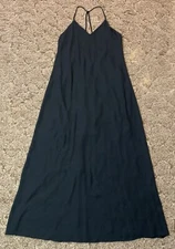 Impressions Dress Womens Small Black Long Polyester Made In USA Boutique