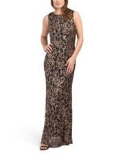 ALEX EVENING Sleeveless Fit And Flare Gown With Illusion Neckline size 16 