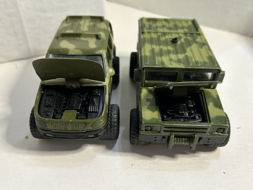 2 MILITARY VTG TOY ARMY Truck Jeep 1998 Soma US Army Camouflage Vehicle Ground - Picture 4 of 9
