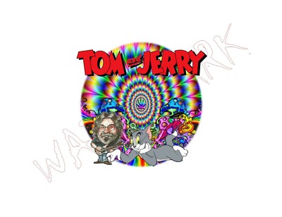 Tom and Jerry Garcia Parody Grateful Dead Psychedelic T-Shirt