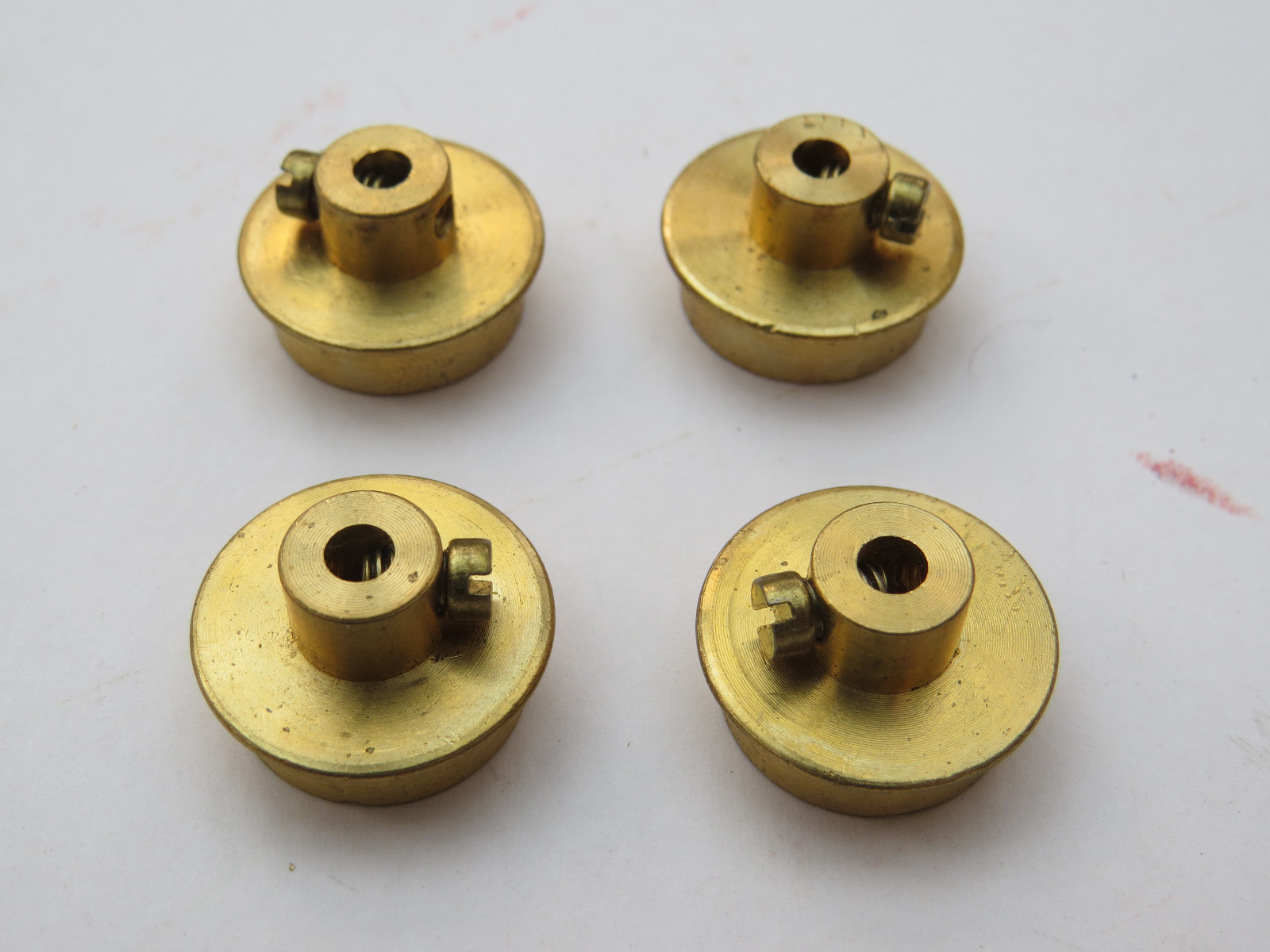 Meccano Flanged Wheel 3/4" 19mm x 4 Solid Brass Part No. E020b