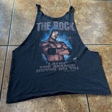 Vintage The Rock Rocky Maivia 1998 T Shirt 90s Wrestling Large WWE WWF Black