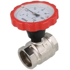 WESA ISO-Therm-Kugelhahn rot 1 1/4" IG Thermometergriff