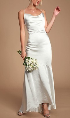 satin cowl neck maxi dress