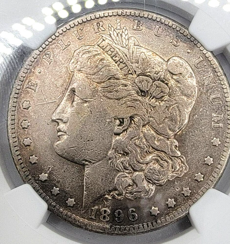 1896 S Morgan Dollar VF Details NGC VAM-2 Doubled 1-6 90% Silver Graffiti Key