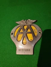 Vintage AA Car Badge Original Chrome Automobile Association No. 9e27408