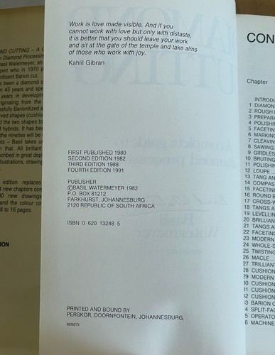 Diamond Cutting: A New Look in Brilliant Diamond Cuts Basil Watermeyer Signed - Picture 6 of 6