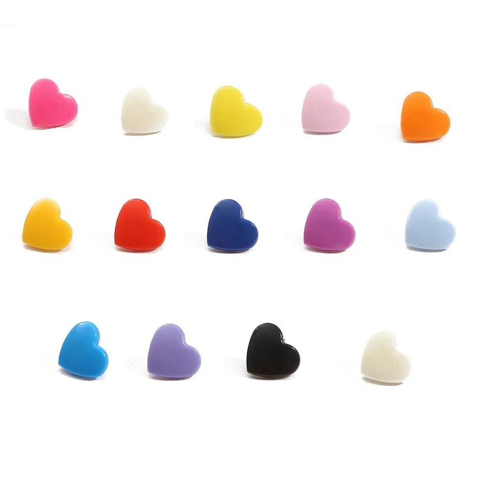 Heart Snaps Plastic Decorative Buttons Clothes Snap Fasteners Clothing - Image 3 of 4