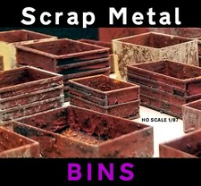 Scrap Metal BINS HO scale Rusty, Painted, READY, recycling NINE 9 USA LowS hip