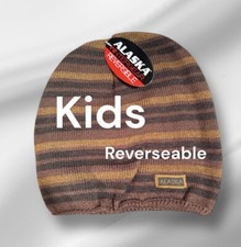 New With Tags Alaska Reverseable Brown Tones kids Beanie Hat skull