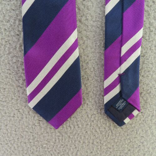 Charles Tyrwhitt Neck Tie Mens Silk Blue Purple Striped Repp Italy