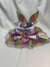 Build a Bear Rainbow Fairy Flower Tulle Sequin Dress Wings Teddy Clothes Outfit