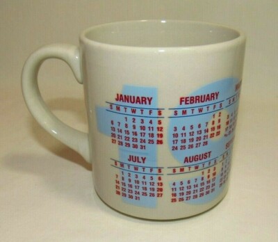 Vintage 1991 Calendar Coffee Mug - Great Birthday Gift! | eBay