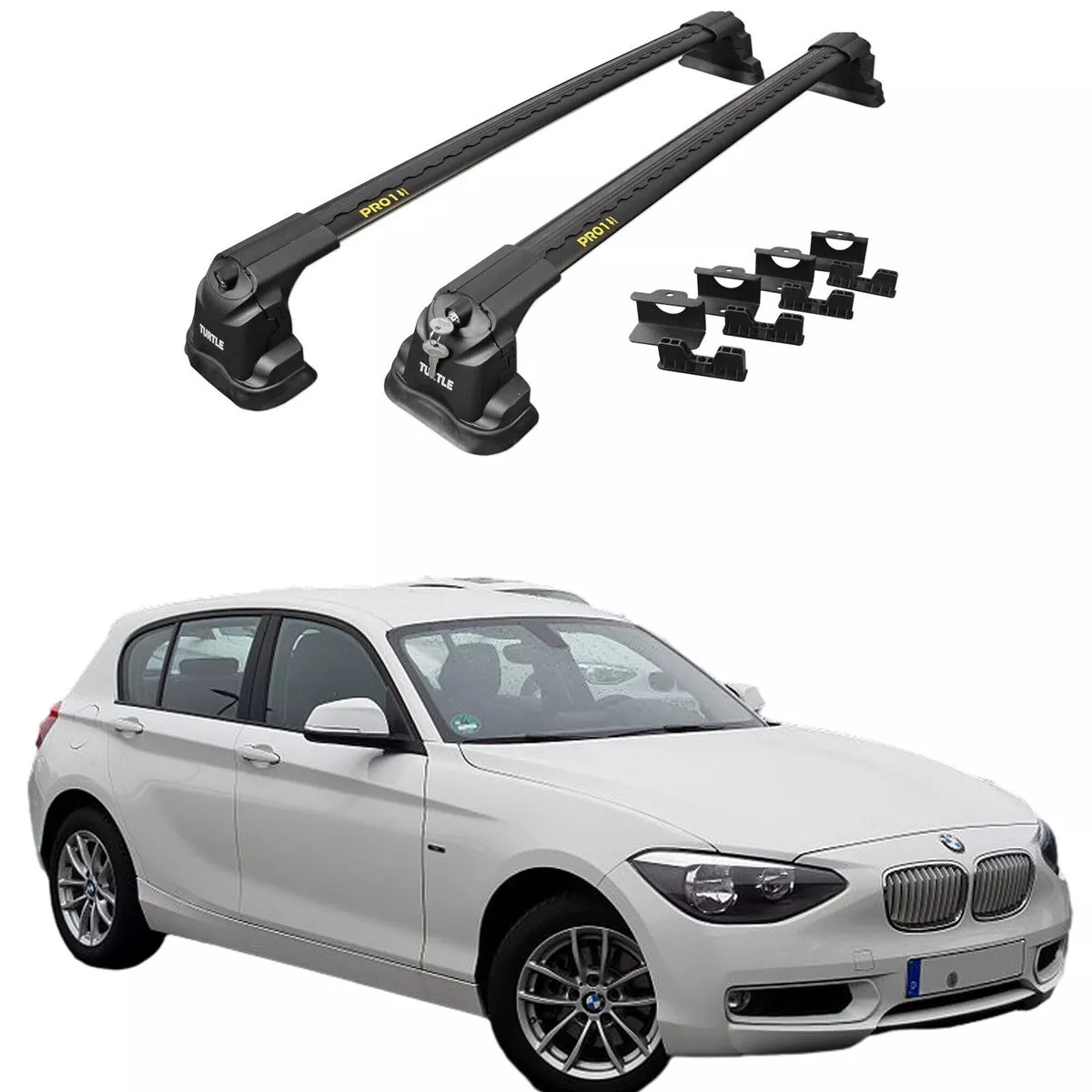 Roof Rack Cross Bars to fit BMW 1 Series F20 Hatchback 2012 2019 Grey set 2pcs