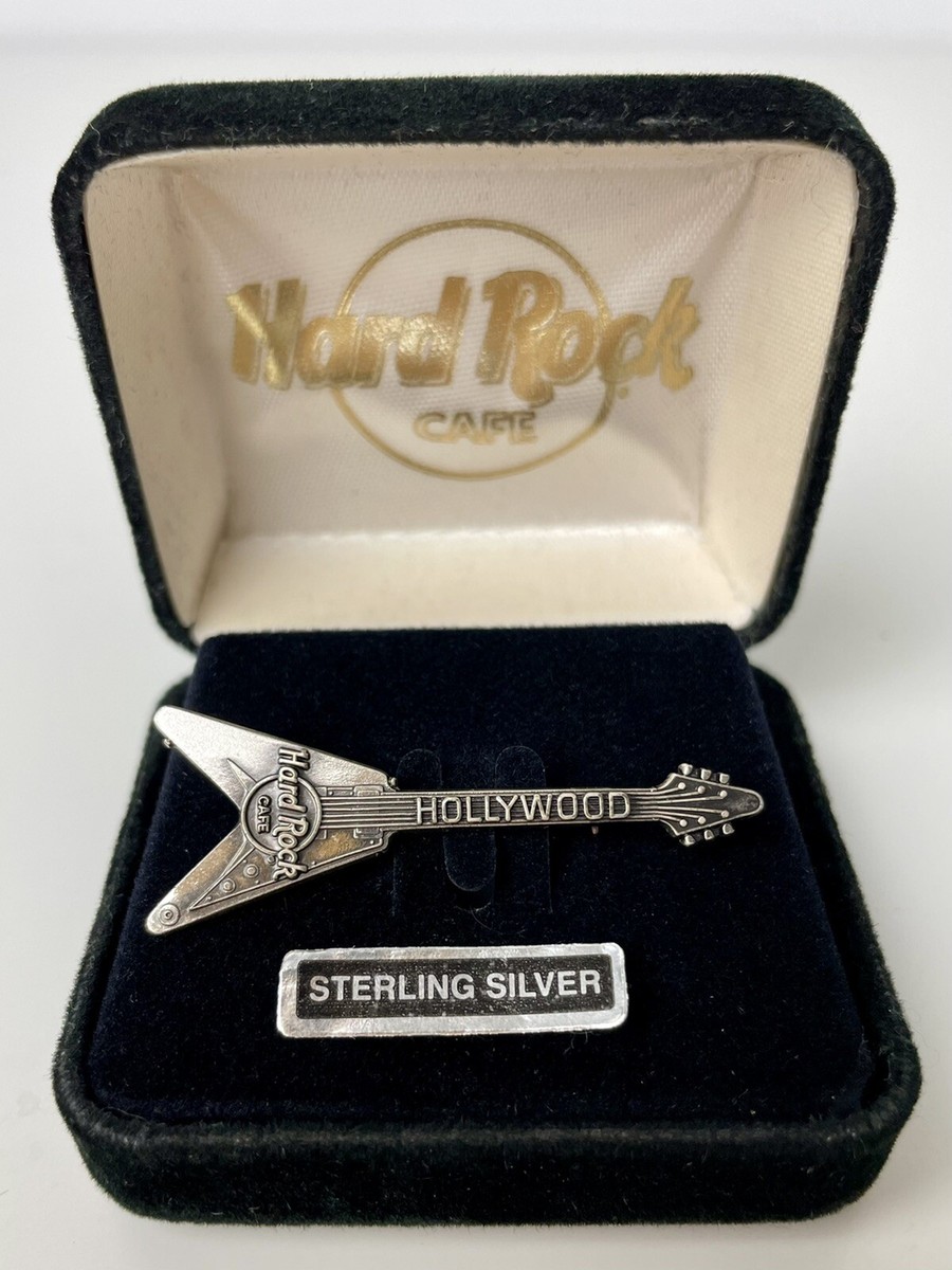 ハードロックカフェ ワシントン フライングV ギタースターリングシルバー ピン Hard Rock Cafe Hollywood STERLING SILVER Flying V Guitar Hat Lapel