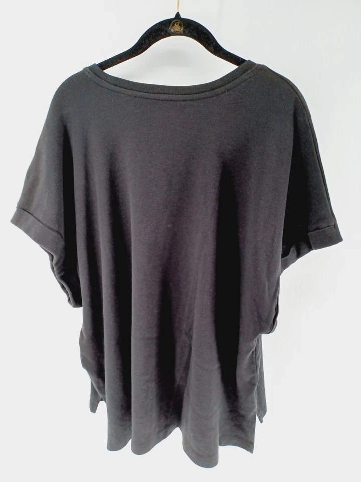 Camiseta corta AVIA para mujer X-grande (16-18) negra manga corta 100 % algodón Foto 2 de 4