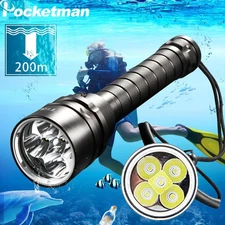 10000lM Diving Flashlight Torch Scuba Light UnderWater 220m Depth  Flashlight