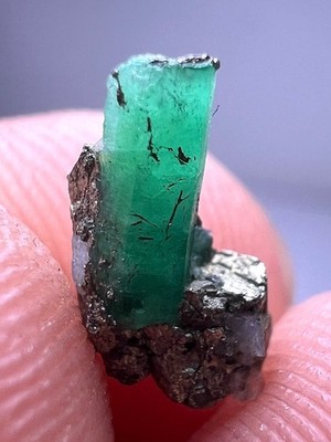 1.6 Ct. Top Green Panjshir Emerald Crystal On Pyrite @AFG