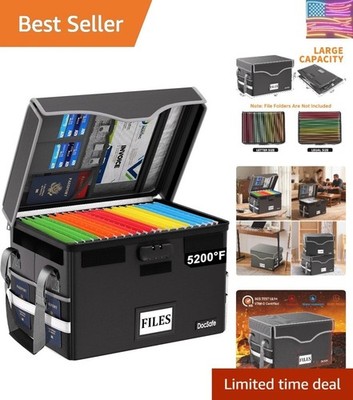 5200°F Fireproof Document Box with Lock,Heat Insulated File Organizer Storage...