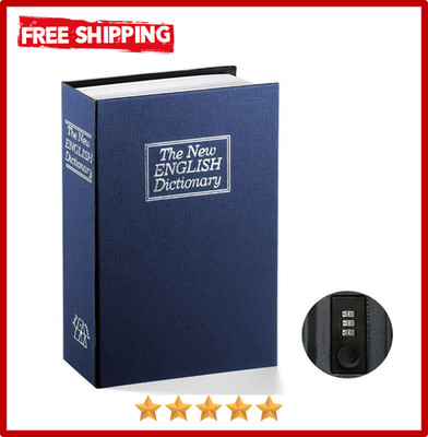 Book Safe Box with Combination Lock Dictionary Diversion Safe Secret Hidden Box.