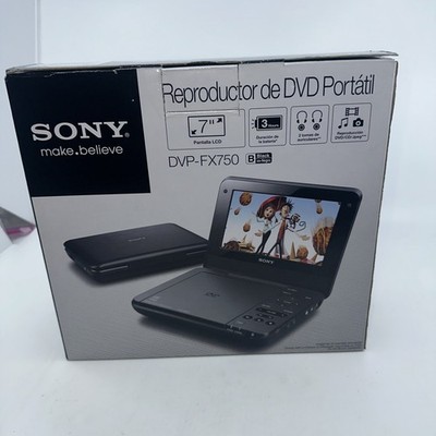 Sony DVP-FX750 Portable DVD Player 7'' LCD Black, 2 Headphone Jacks, Car Charger.