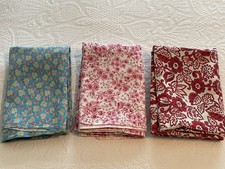 Lot of 3 Cotton Blend Floral Fabrics 36 w X 46 L READ