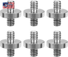 6 Pack International Standard 1/4"-20 Male to 1/4"-20 Male Threaded Tripod Screw