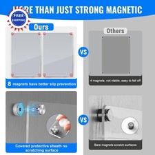 Whiteboard Magnetic 2 Pack 12 Inch x 8 Dry Erase Menu Board Acrylic Fridge Clear