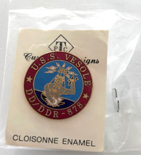 Navy Radar Picket Destroyer Military Ship U.S.S. Vesole DD/DDR-878 Lapel Pin