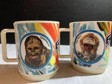 Vintage 1980 Deka Plastics Star Wars The Empire Strikes Back Mug Cup set of 2