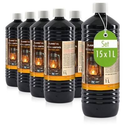Lampenöl hochrein 15x 1L für Gartenfackel und Petroleumlampe von FLAMBIOL