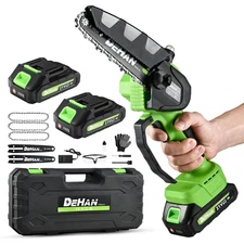 6 Inch Mini Cordless Chainsaw Brushless Electric Chain Saw with 2 2.0Ah Batte...