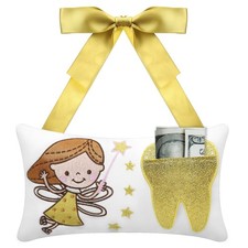 Malihome Tooth Fairy Pillow with Pocket for Girls 9.1 x 5.2 inches, For Boys