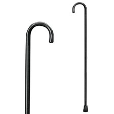 Carex Round Handle Wooden Walking Cane Black Color 1" with Rubber Tip 1 Count