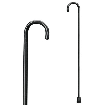 Carex Round Handle Wooden Walking Cane Black Color 1'' with Rubber Tip 1 Count