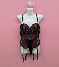 Adore Me Halia Contour Balconette Bustier G String Panty 36D Black