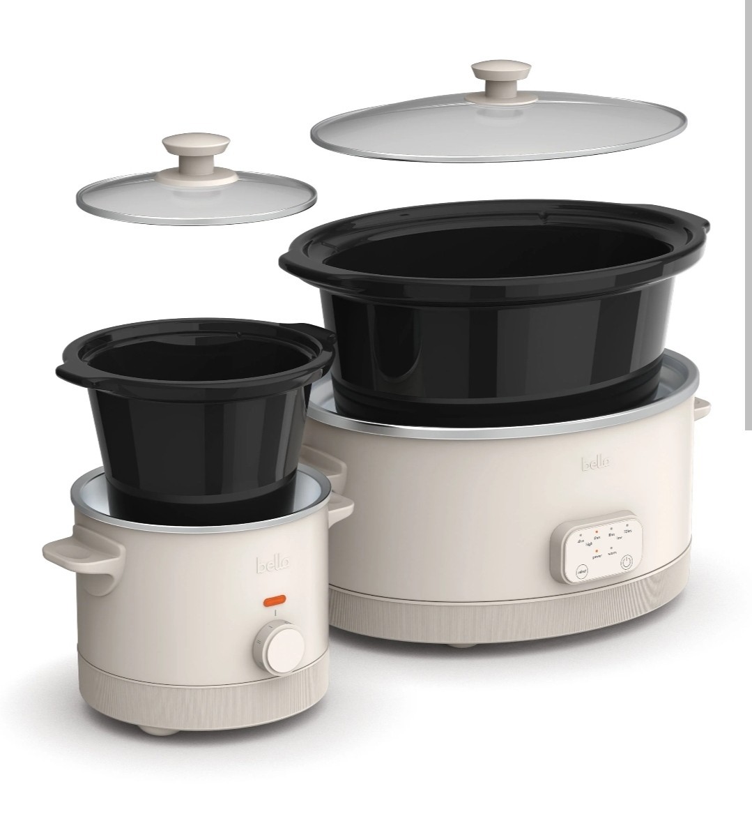 Bella Slow Cooker Set,  6-Quart  & 2-Quart Programmable - FR
