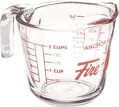 Anchor Hocking Fire-king 16 Oz Glass Measuring Cup 2-Cup, Clear