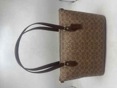 Coach Women's Gallery Tote Bag Gold / Brown / Tan Sig Canvas Coach Women's Gallery Tote Bag Gold / Brown / Tan Sig Canvas