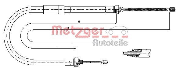 Metzger Seilzug, Feststellbremse Hinten, Links FüR Renault-image